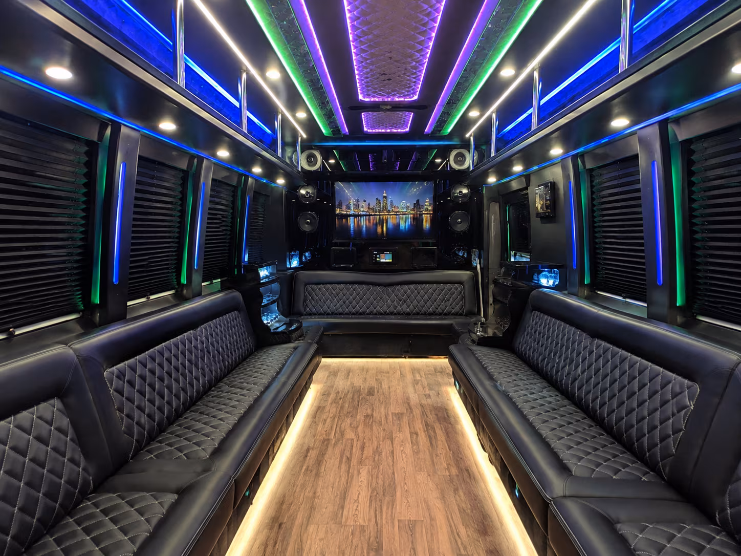akron 25 passenger party bus interior