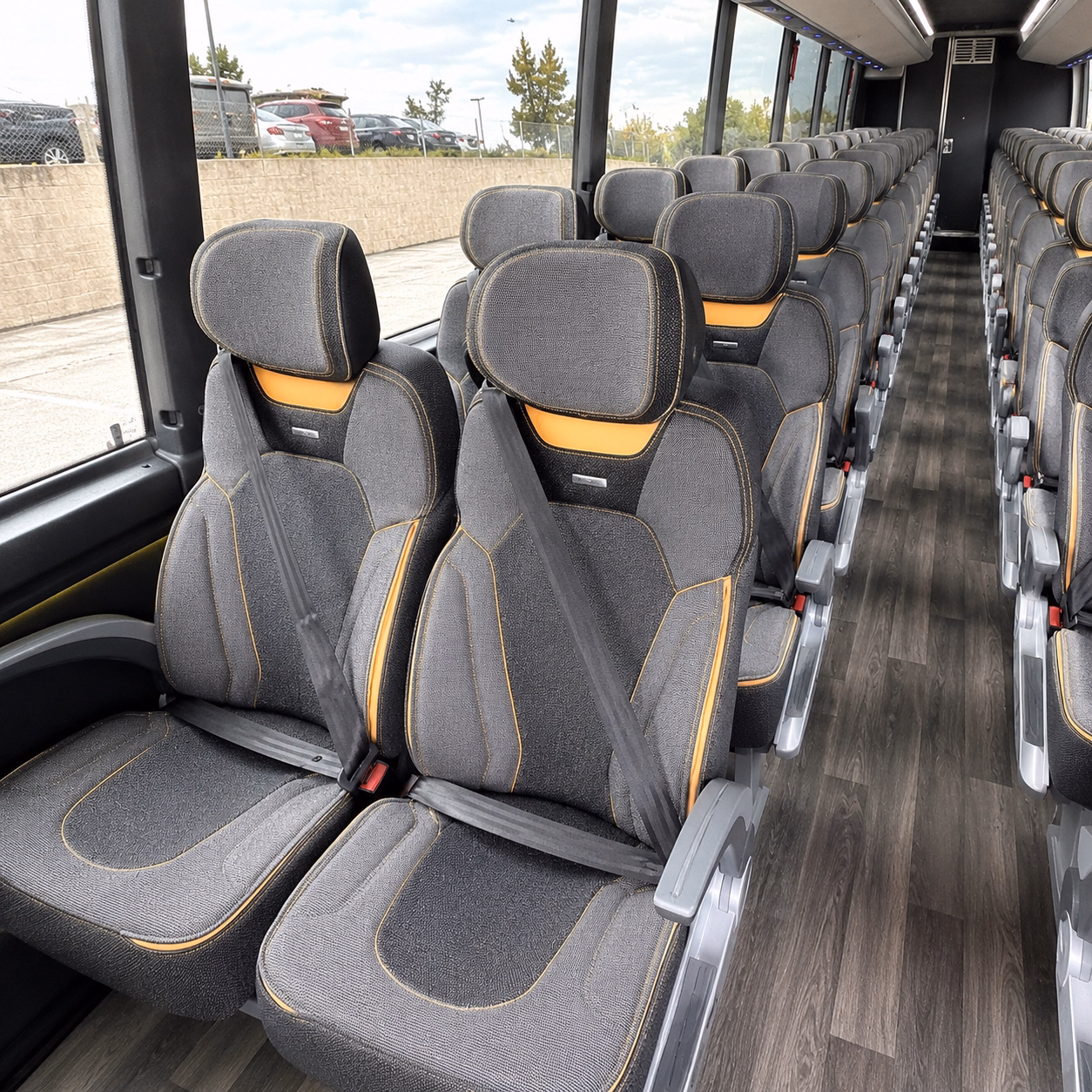akron airport transportation onboard seating
