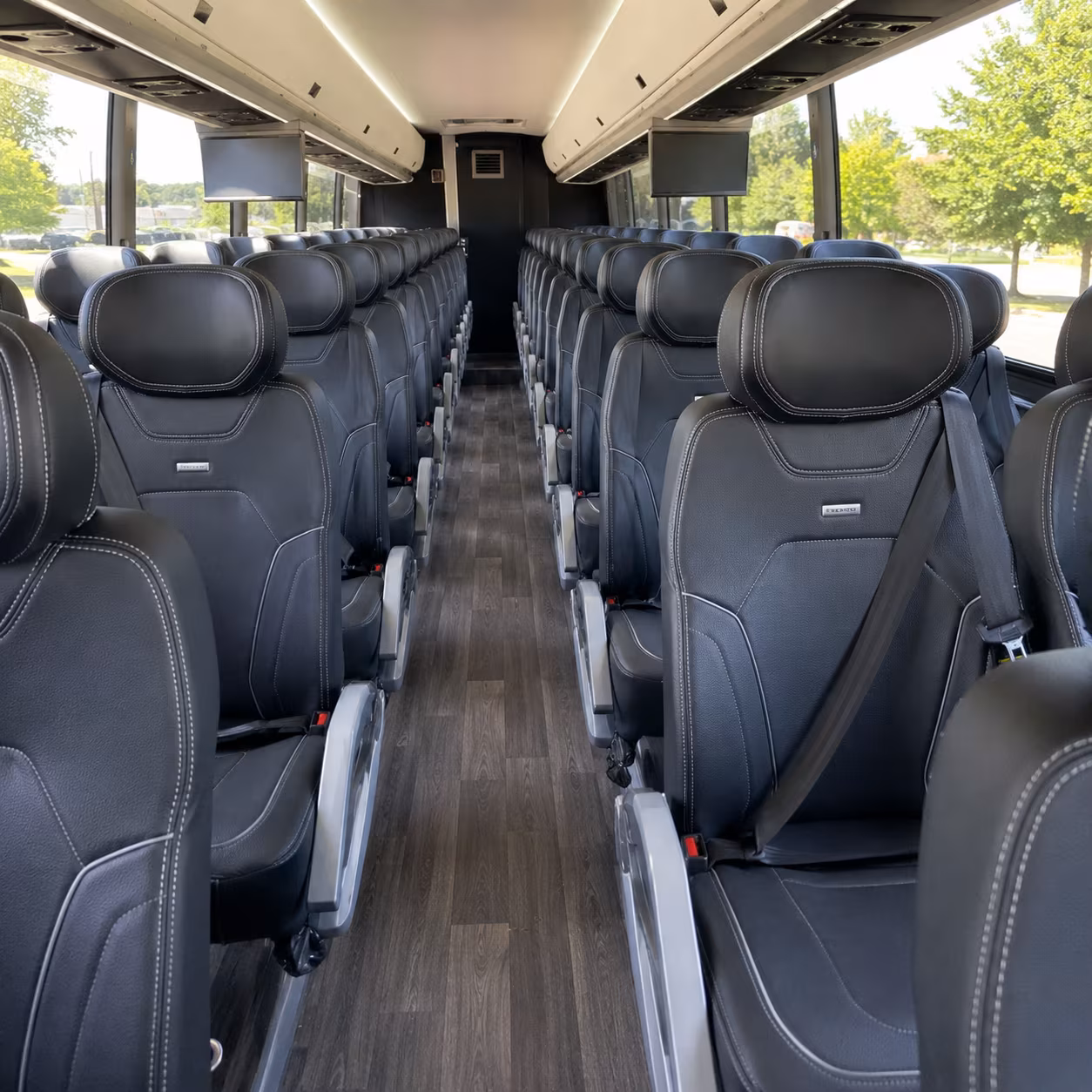 akron charter bus interior