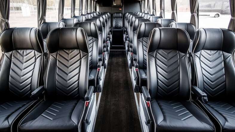 55 passenger charter bus inside cuyahoga falls