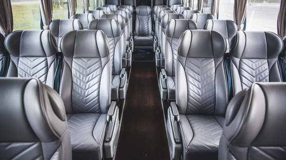 56 passenger charter bus interior akron