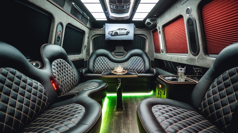 party bus rental interior wooster