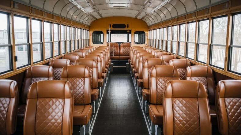 school bus rental interior